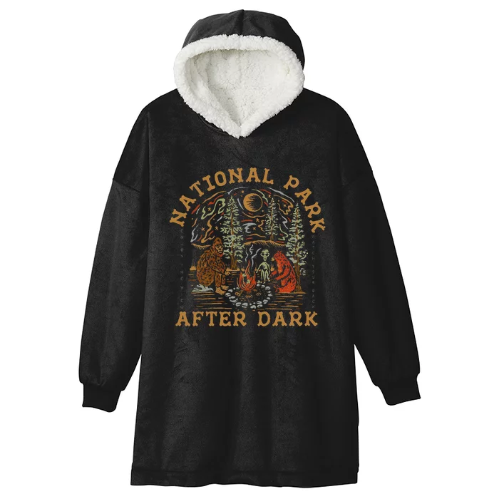 Funny National Park After Dark Hooded Wearable Blanket