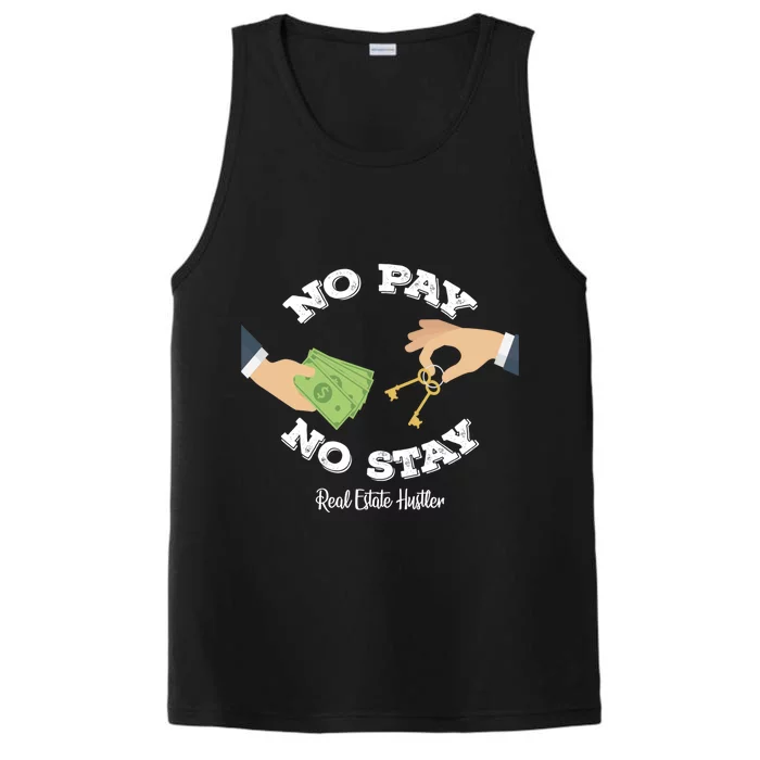 Funny No Pay No Stay Landlord Pay Me Real Estate Investor Cool Gift Performance Tank