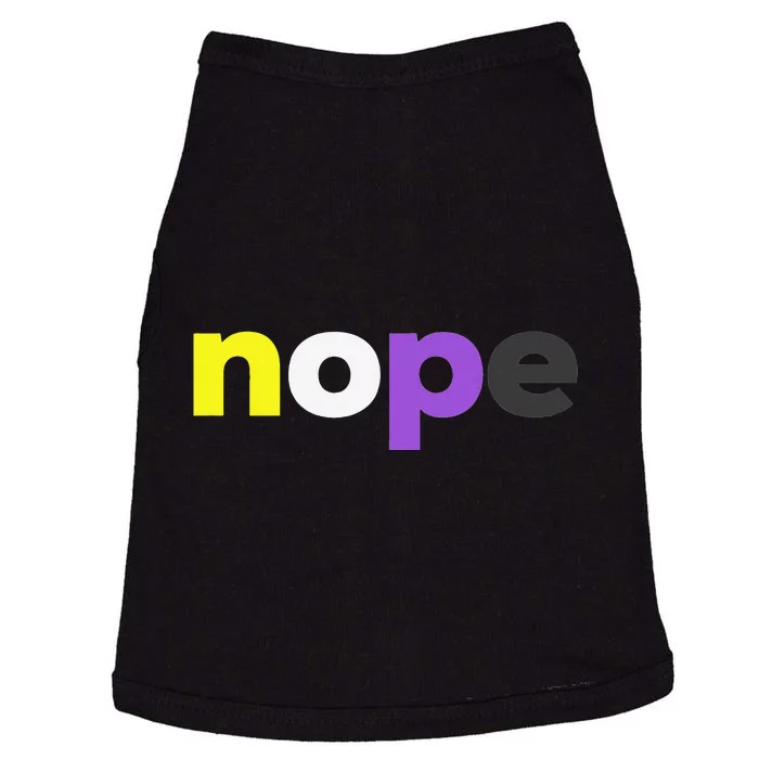 Funny Nonbinary Pride nope Nonbinary LGBTQ Enby Flag Doggie Tank