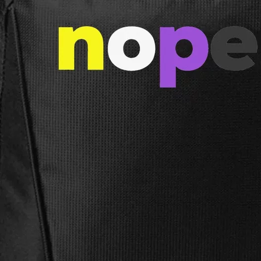 Funny Nonbinary Pride nope Nonbinary LGBTQ Enby Flag City Backpack