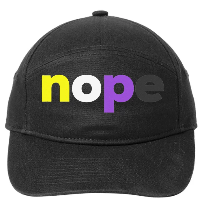 Funny Nonbinary Pride nope Nonbinary LGBTQ Enby Flag 7-Panel Snapback Hat