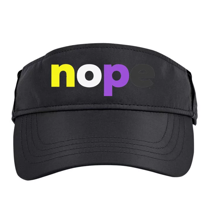 Funny Nonbinary Pride nope Nonbinary LGBTQ Enby Flag Adult Drive Performance Visor