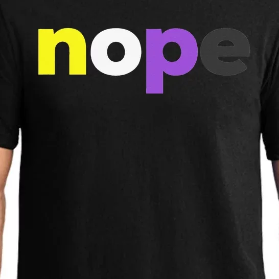 Funny Nonbinary Pride nope Nonbinary LGBTQ Enby Flag Pajama Set