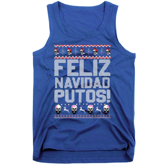 Feliz Navidad Putos Funny Mexican Ugly Xmas Party Tank Top