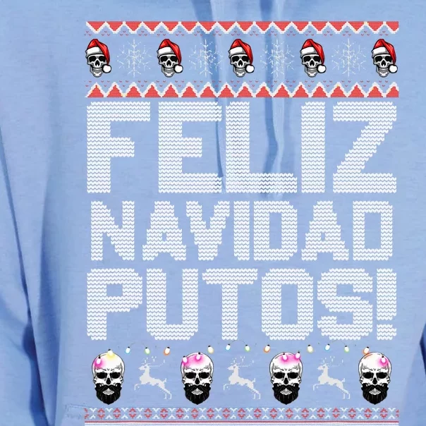 Feliz Navidad Putos Funny Mexican Ugly Xmas Party Unisex Surf Hoodie