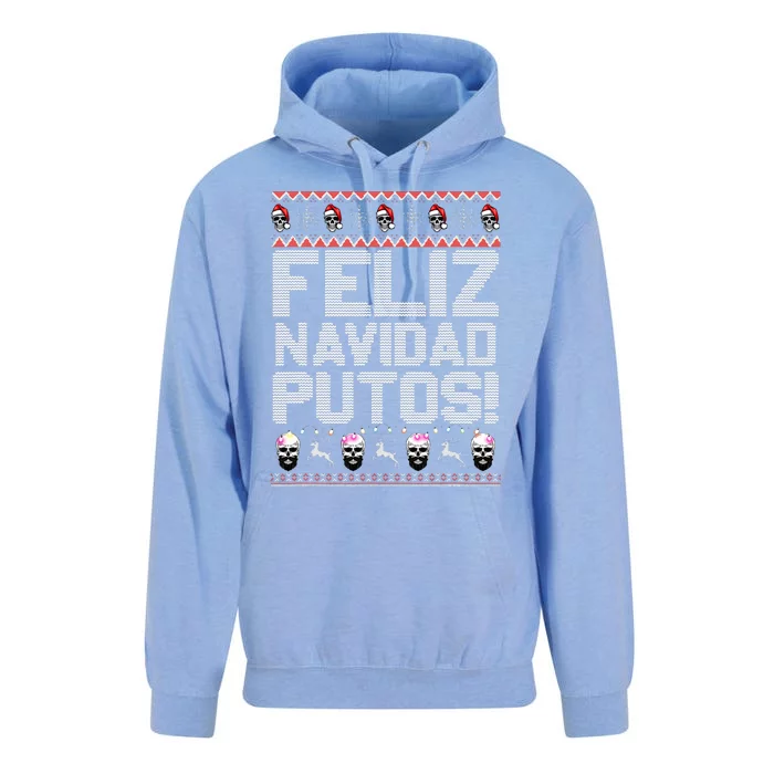 Feliz Navidad Putos Funny Mexican Ugly Xmas Party Unisex Surf Hoodie