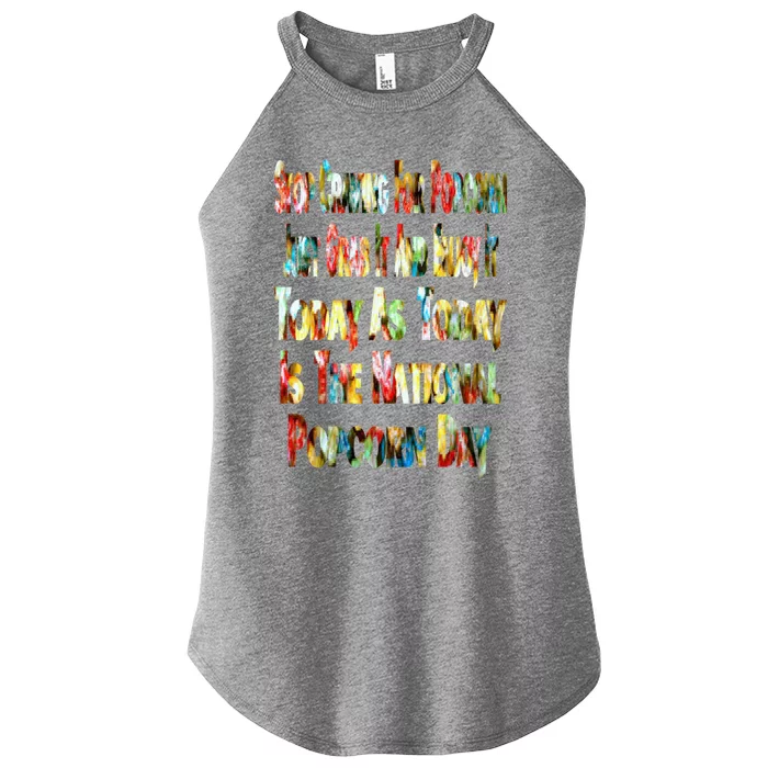 Funny National Popcorn Day Jan 19th Meaningful Gift Women’s Perfect Tri Rocker Tank