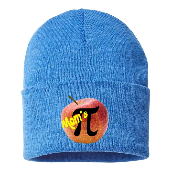 Funny Nerdy Pi Day Or Pie Day It's Mom's Apple Pie Day Gift Sustainable Knit Beanie