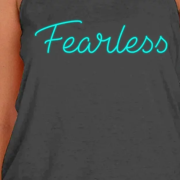 Fearless Neon Quote Women's Knotted Racerback Tank