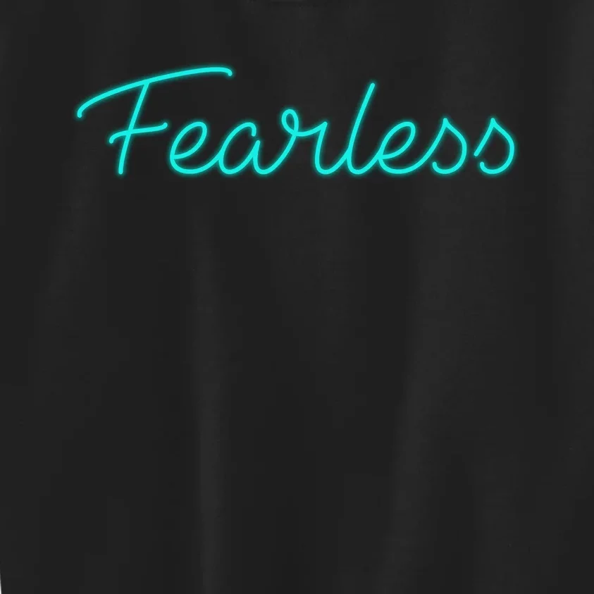 Fearless Neon Quote Kids Sweatshirt