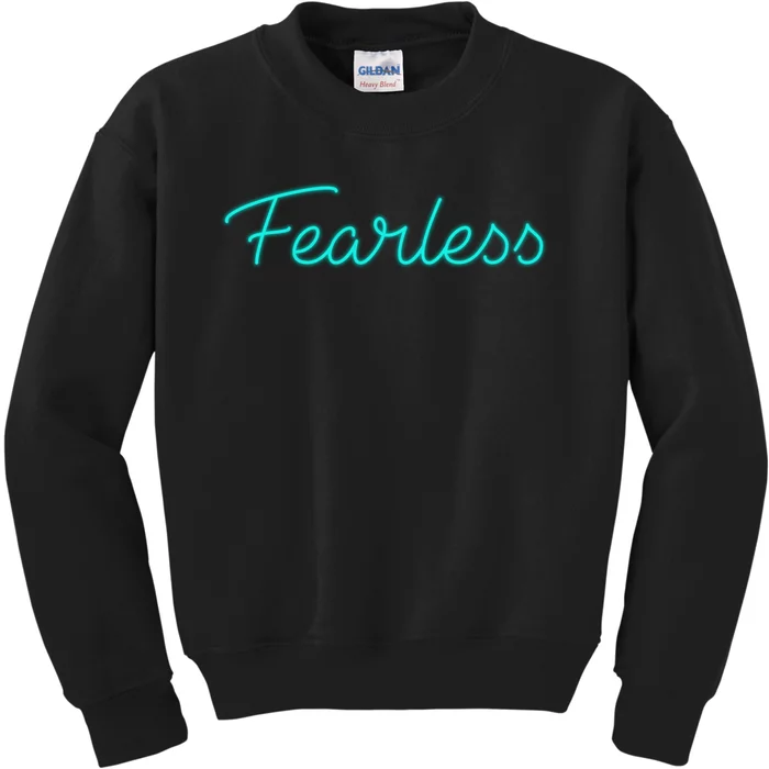 Fearless Neon Quote Kids Sweatshirt