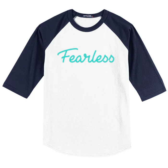 Fearless Neon Quote Baseball Sleeve Shirt