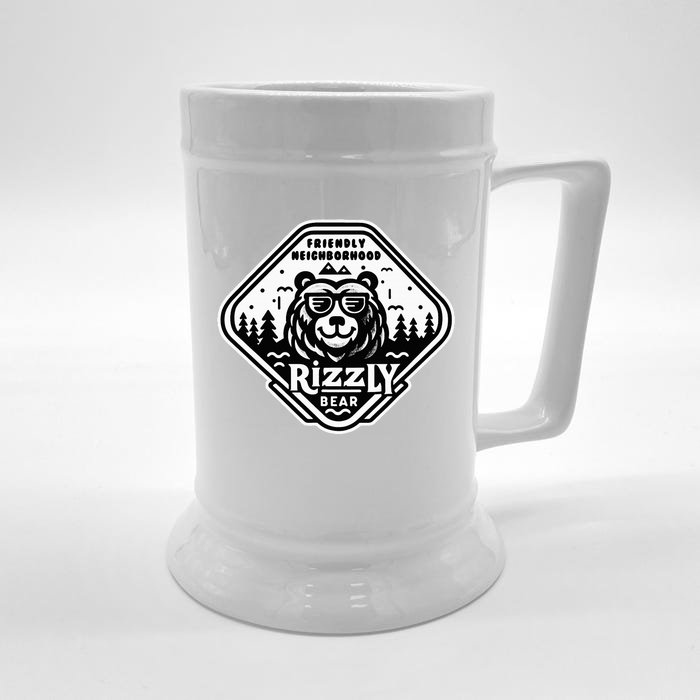 Funny Neighborhood Rizzly Bear Front & Back Beer Stein