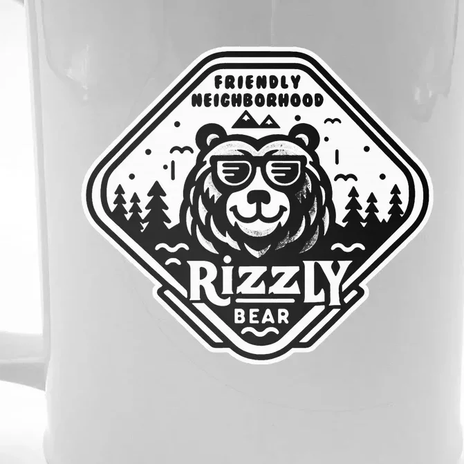 Funny Neighborhood Rizzly Bear Front & Back Beer Stein