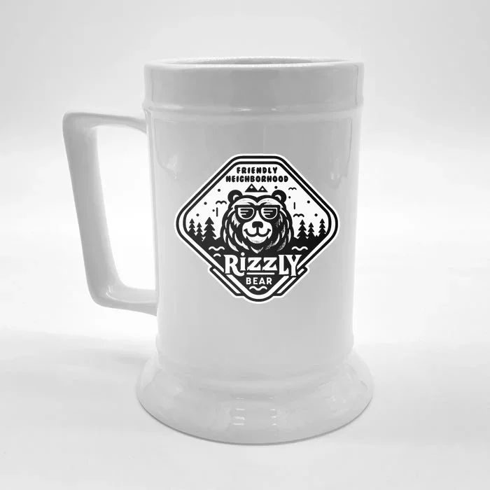 Funny Neighborhood Rizzly Bear Front & Back Beer Stein