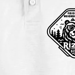 Funny Neighborhood Rizzly Bear Dry Zone Grid Performance Polo