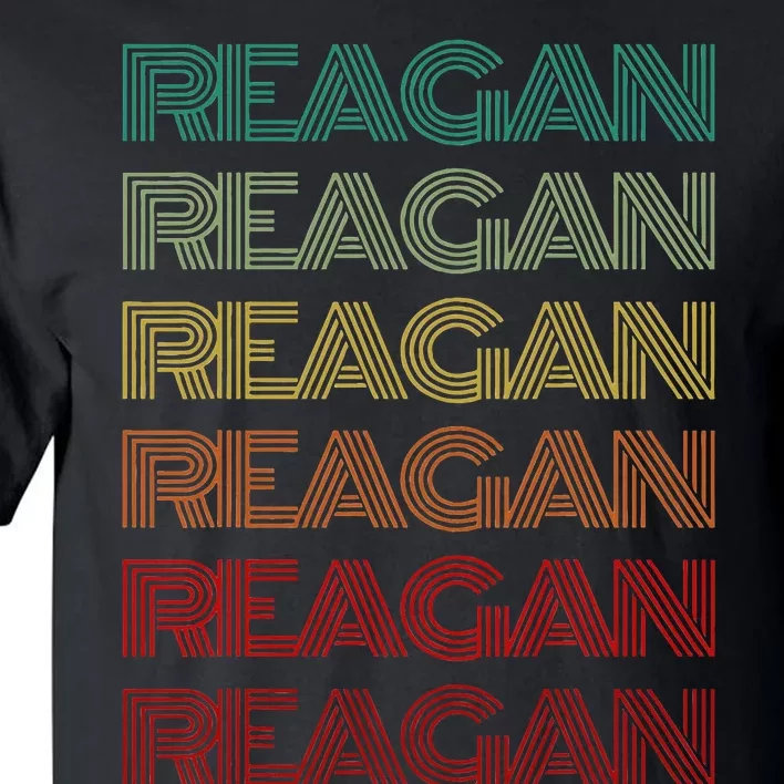 First Name Reagan Girl Retro Personalized Groovy 60s Tall T-Shirt