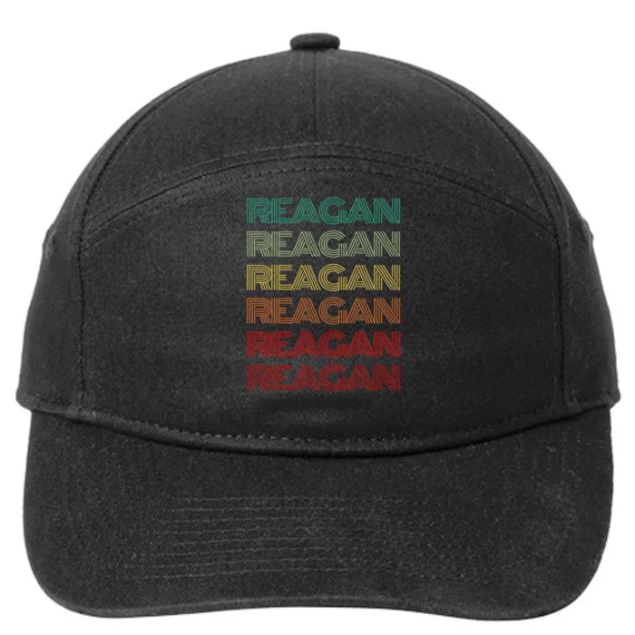 First Name Reagan Girl Retro Personalized Groovy 60s 7-Panel Snapback Hat