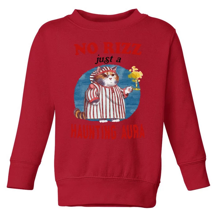 Funny No Rizz Just Haunting Aura Gift Toddler Sweatshirt