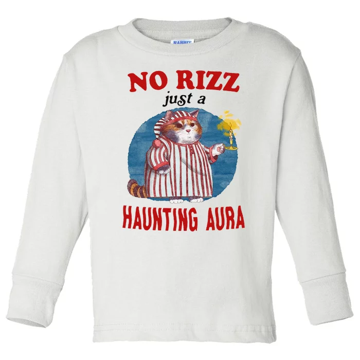 Funny No Rizz Just Haunting Aura Gift Toddler Long Sleeve Shirt