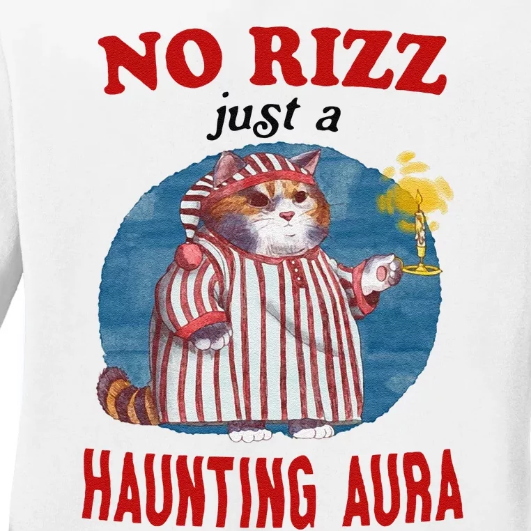 Funny No Rizz Just Haunting Aura Gift Ladies Long Sleeve Shirt