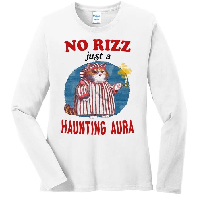 Funny No Rizz Just Haunting Aura Gift Ladies Long Sleeve Shirt