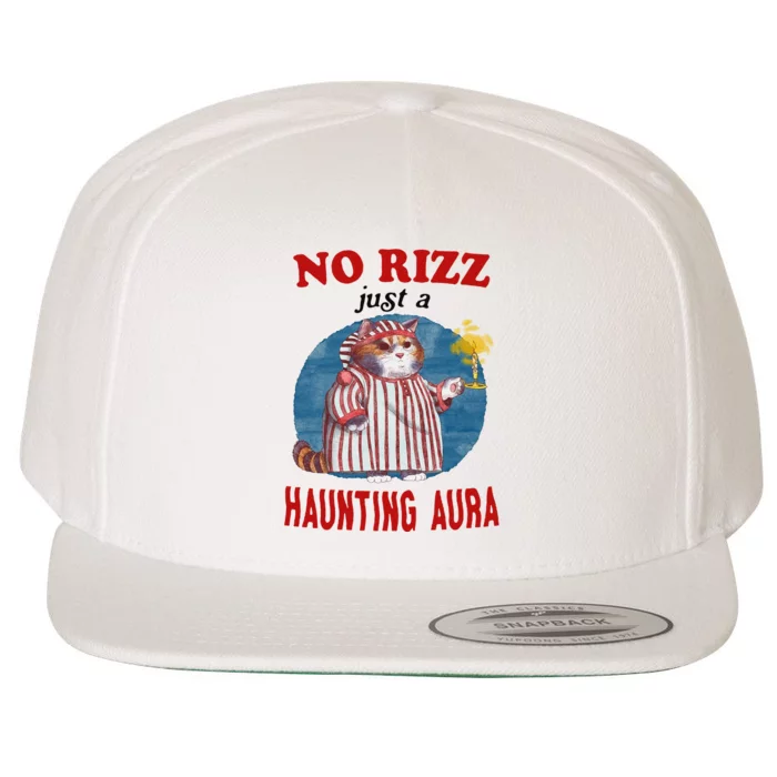 Funny No Rizz Just Haunting Aura Gift Wool Snapback Cap