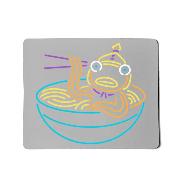 Fishstick Neon Ramen Bowl Center Icon Mousepad