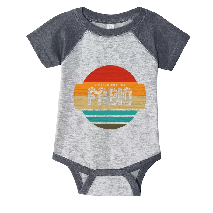 Fabio Name Retro Vintage Sunset Limited Edition Infant Baby Jersey Bodysuit