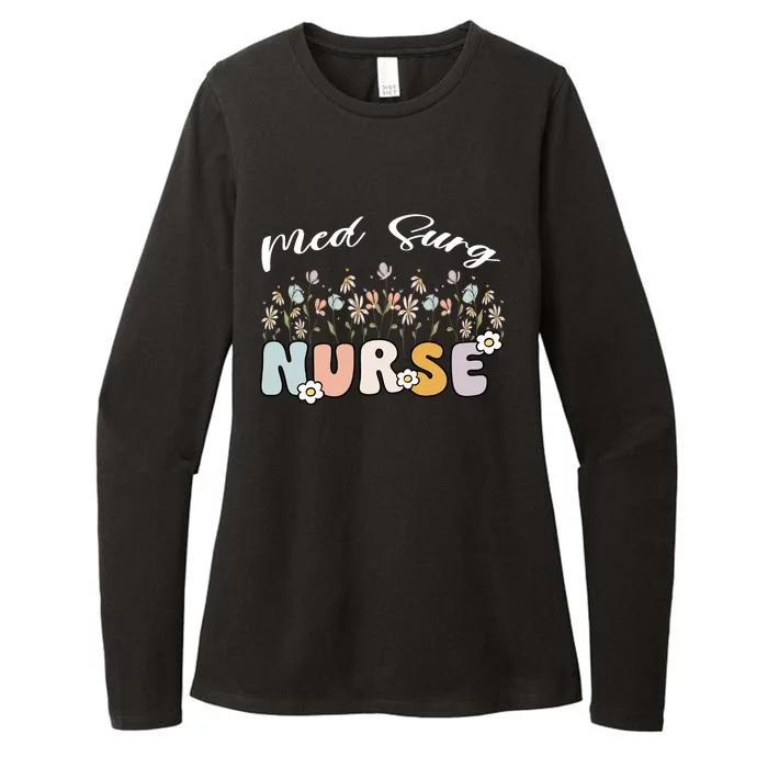 Funny Nurse Retro Groovy Med Surg Gift Womens CVC Long Sleeve Shirt