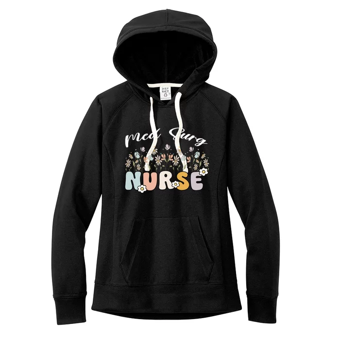 Funny Nurse Retro Groovy Med Surg Gift Women's Fleece Hoodie