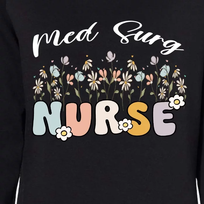 Funny Nurse Retro Groovy Med Surg Gift Womens California Wash Sweatshirt