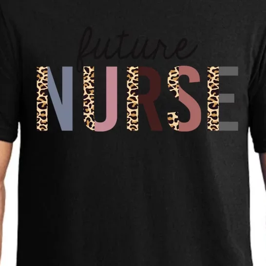 Future Nurse Student Leopard Print Nursing School Great Gift Pajama Set