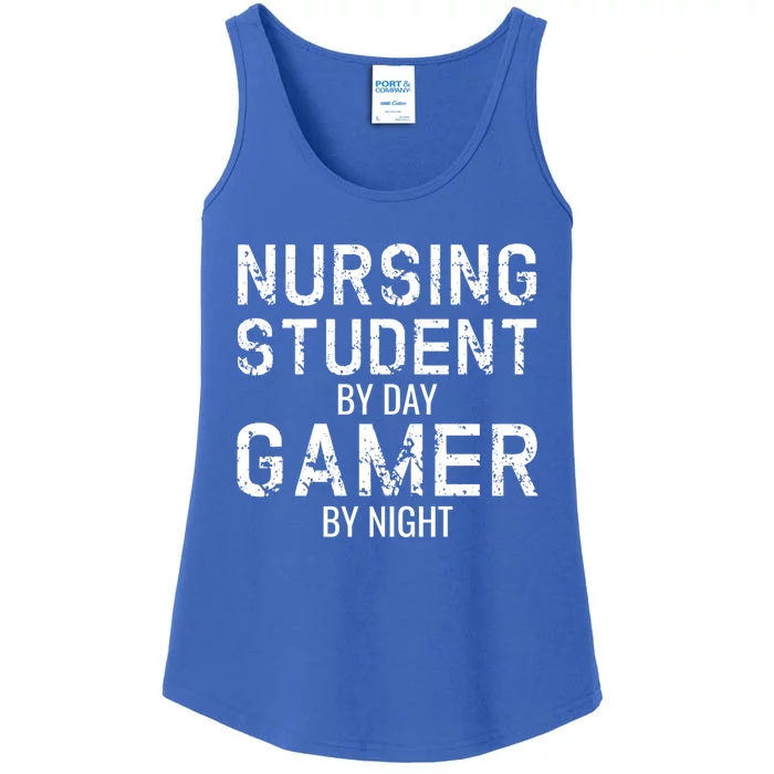 Funny Nursing Student By Day Gamer By Night Male Nurse Meaningful Gift Ladies Essential Tank