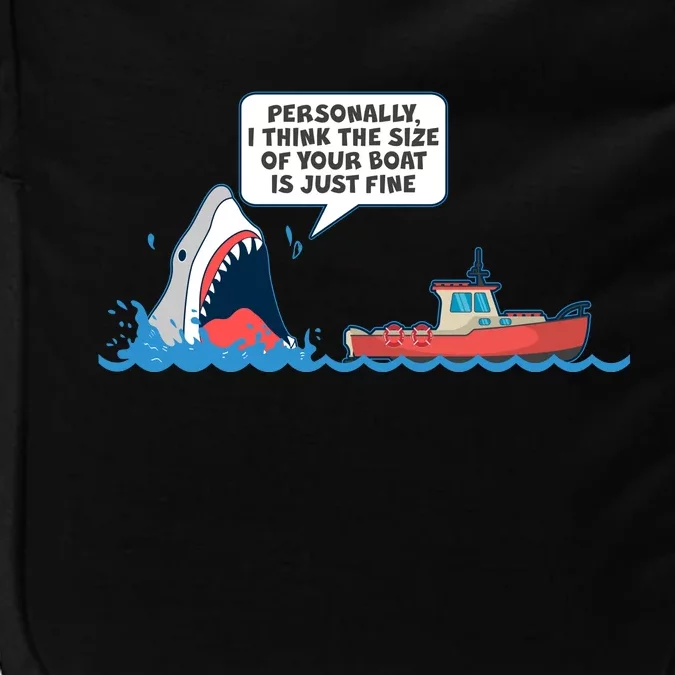 Funny Nice Shark And Fishing Boat Comic Impact Tech Backpack