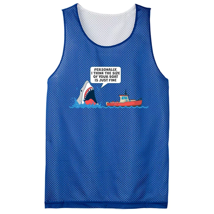 Funny Nice Shark And Fishing Boat Comic Mesh Reversible Basketball Jersey Tank