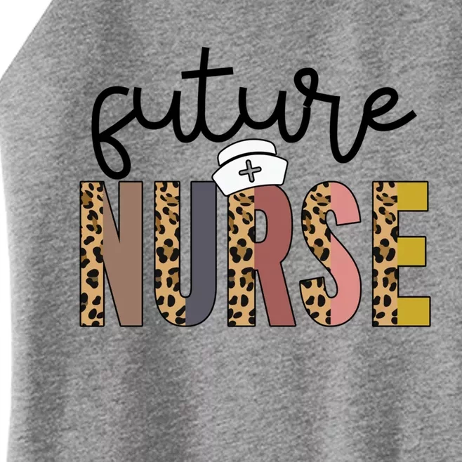 Future Nurse Student Leopard Print Funny Future Nurse Gift Women’s Perfect Tri Rocker Tank