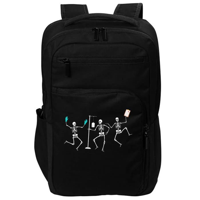 Funny Nurse Skeleton Halloween Healthcare Impact Tech Backpack