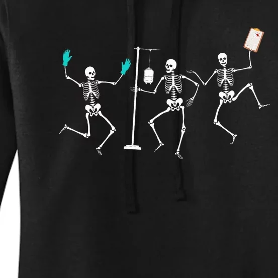 Funny Nurse Skeleton Halloween Healthcare Women's Pullover Hoodie