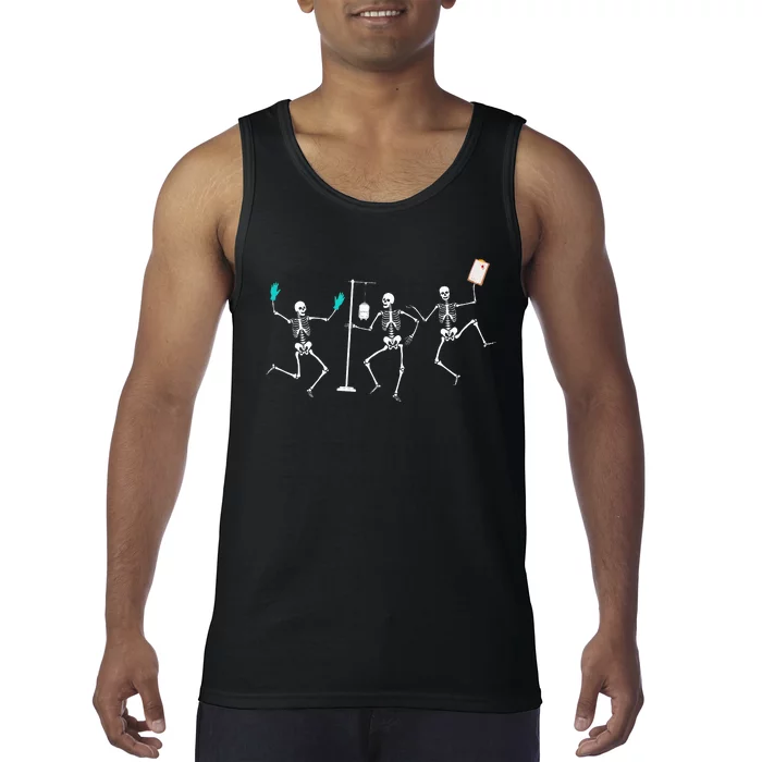 Funny Nurse Skeleton Halloween Healthcare Tank Top