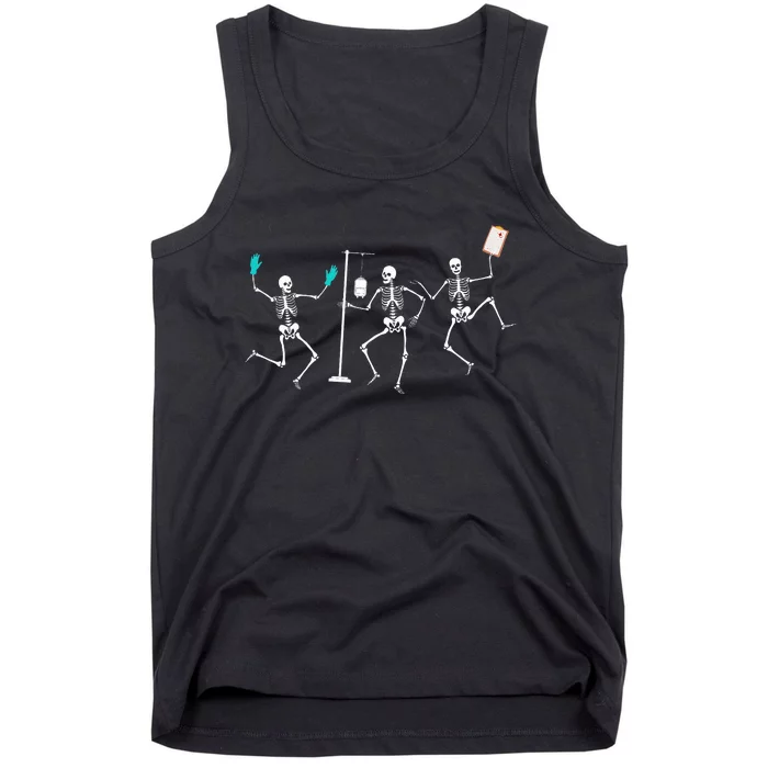 Funny Nurse Skeleton Halloween Healthcare Tank Top