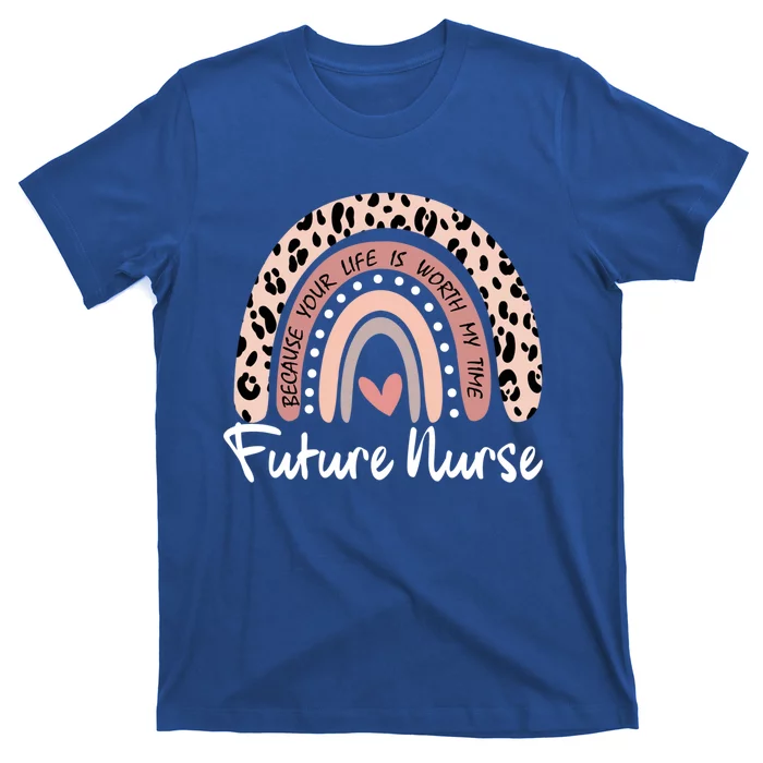 Future Nurse Student Rainbow Leopard Print Nursing School Gift T-Shirt