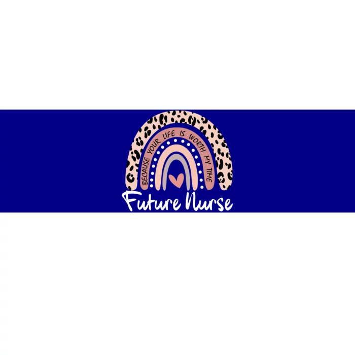 Future Nurse Student Rainbow Leopard Print Nursing School Gift Bumper Sticker