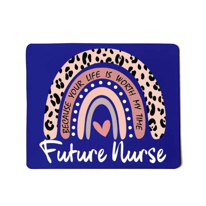 Future Nurse Student Rainbow Leopard Print Nursing School Gift Mousepad