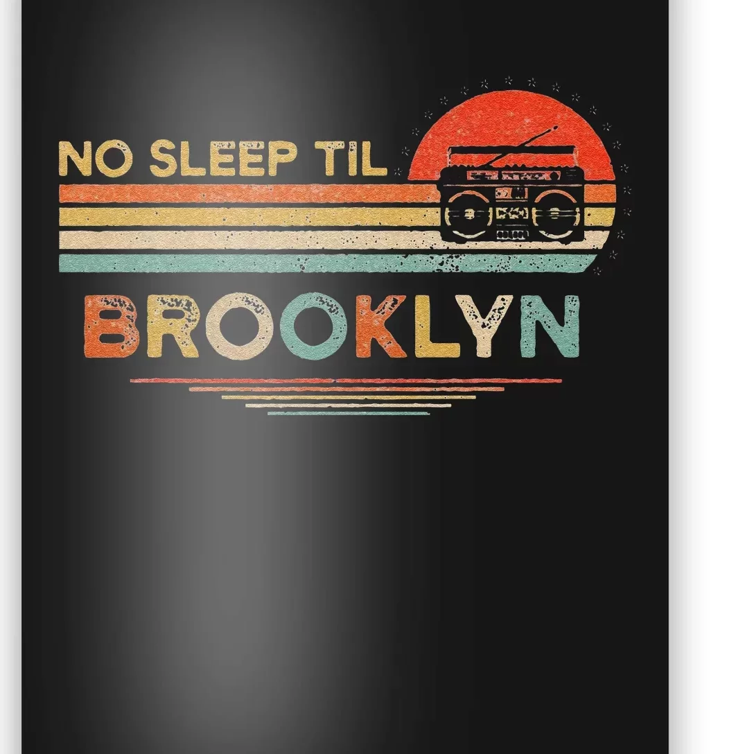 Funny No Sleep Til Brooklyn Old School Portable Stereo Retro Poster