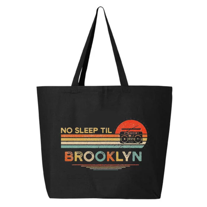 Funny No Sleep Til Brooklyn Old School Portable Stereo Retro 25L Jumbo Tote