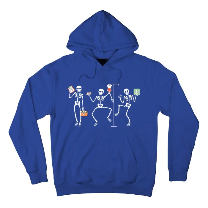 Funny Nurse Skeleton Halloween Healthcare Crew Skeleton Gift Tall Hoodie