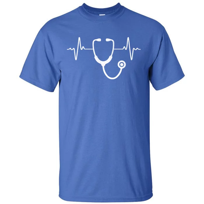 Funny Nurse Stethoscope Heartbeat Vintage Nurse Stethoscope Cool Gift Tall T-Shirt