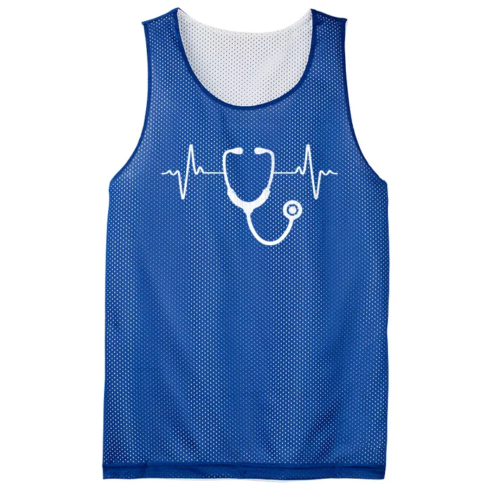 Funny Nurse Stethoscope Heartbeat Vintage Nurse Stethoscope Cool Gift Mesh Reversible Basketball Jersey Tank