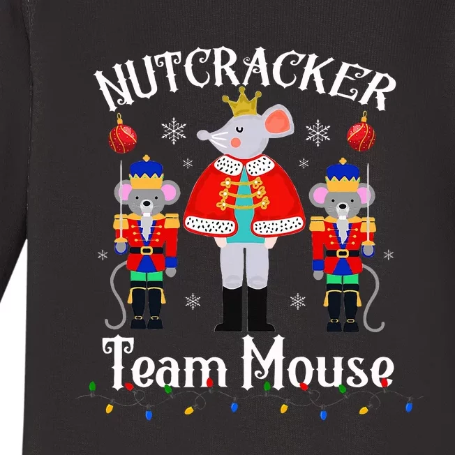 Funny Nutcracker Soldier Toy Christmas Dance Team Mouse Baby Long Sleeve Bodysuit